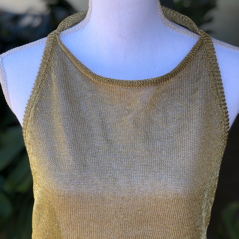 Free People Gold Racerback Top - Size M - Picture 3 of 13